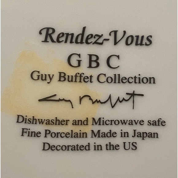 90s Guy Buffet porcelain Plate Williams Sonoma Rendez Vous art GBC Collection - Picture 3 of 8